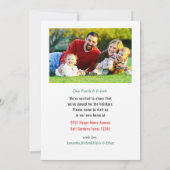 引っ越しましたクリスマスフォトキャンディーケーンレッドボウ 案内状 (裏面)