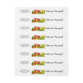 引っ越しましたクリスマスプレゼントのクリスマスラベル ラップアラウンド宛名ラベル (シート)