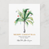 引っ越しましたクリスマスホリデーズパームツリームービング シーズンポストカード (正面)