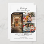 引っ越しましたクリスマスホリデーデッキングホールムービング シーズンカード (正面/裏面)