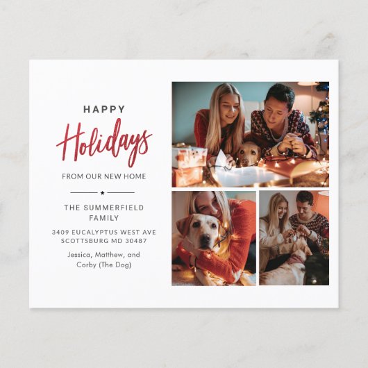 引っ越しましたクリスマスホリデーファミリーフォトコラージュ (正面)