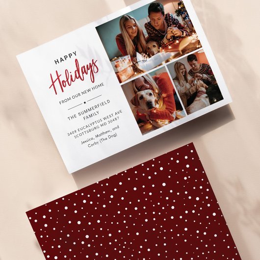 引っ越しましたクリスマスホリデーファミリーフォトコラージュ