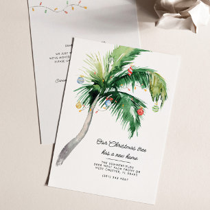 引っ越しましたクリスマスホリデームービングパームツリー 案内状