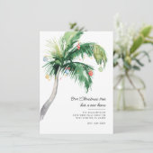 引っ越しましたクリスマスホリデームービングパームツリー 案内状 (スタンド正面)