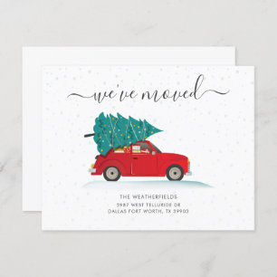 引っ越しましたクリスマスホリデーレッドカームービング 案内状