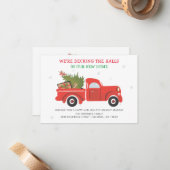 引っ越しましたクリスマスホリデーレッドトラック移動 ノートカード (正面/裏面インサイチュ)