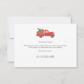 引っ越しましたクリスマスホリデーレッドトラック移動 ノートカード (裏面)