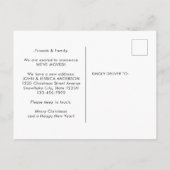 引っ越しましたクリスマスリースアコーンホリデームービング 案内ポストカード (裏面)