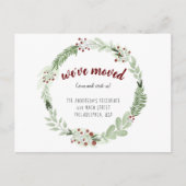 引っ越しましたクリスマスリース休日 案内ポストカード (正面)