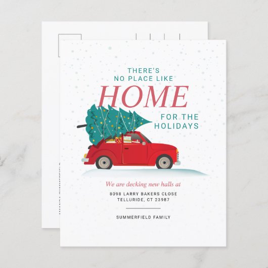 引っ越しましたクリスマス休暇引越し案内 (正面/裏面)