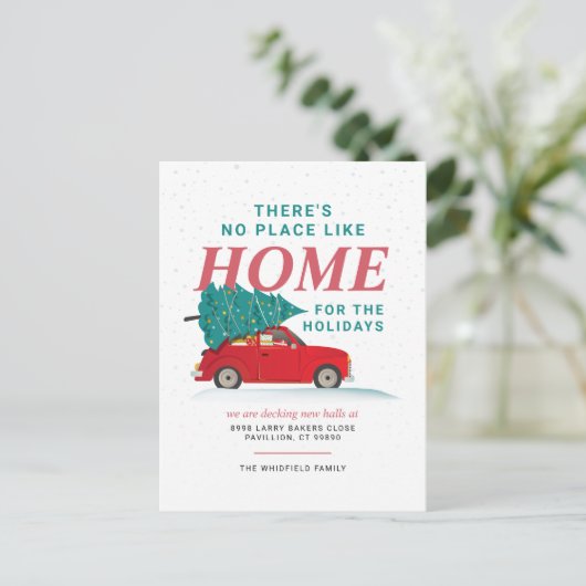 引っ越しましたクリスマス休暇引越し案内 シーズンポストカード (スタンド正面)