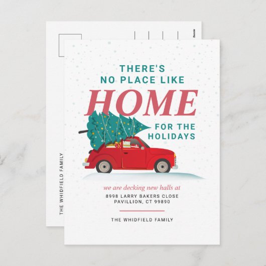 引っ越しましたクリスマス休暇引越し案内 シーズンポストカード (正面/裏面)