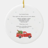 引っ越しましたクリスマス休暇引越し案内 セラミックオーナメント (裏面)