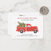 引っ越しましたクリスマス休暇引越し案内 ノートカード (正面/裏面インサイチュ)