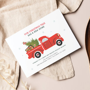 引っ越しましたクリスマス休暇引越し案内 ノートカード