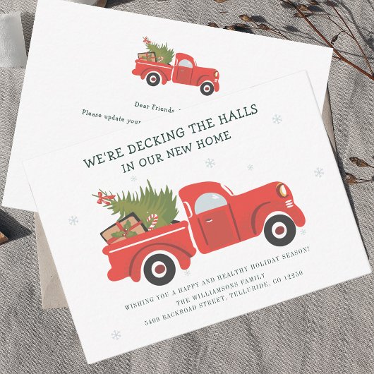 引っ越しましたクリスマス休暇引越し案内 ノートカード