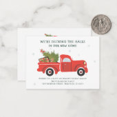 引っ越しましたクリスマス休暇引越し案内 ノートカード (正面/裏面インサイチュ)