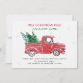 引っ越しましたクリスマス休暇引越し案内 ノートカード (正面)