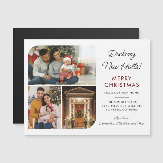 引っ越しましたクリスマス家族の写真キープサケ (正面/裏面)