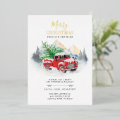 引っ越しましたクリスマス移動金ゴールド 箔シーズンカード (立ち正面)