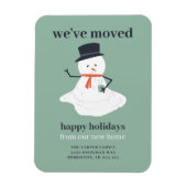 引っ越しましたクリスマス雪だるまホリデーおもしろいカイ マグネット (縦)