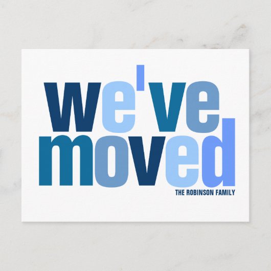 引っ越しましたクール（色） 案内ポストカード (正面)