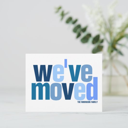 引っ越しましたクール（色） 案内ポストカード (スタンド正面)