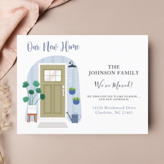 引っ越しましたグリーンウォーターカラードアの発表 ポストカード