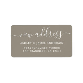 引っ越しましたグレーの新しい住所ラベル ラベル