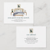 引っ越しましたゲストベッドルームムービング ノートカード (正面/裏面)