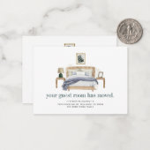 引っ越しましたゲストベッドルームムービング ノートカード (正面/裏面インサイチュ)