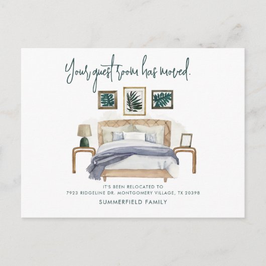 引っ越しましたゲストルームシック移動スクリプト 案内ポストカード (正面)