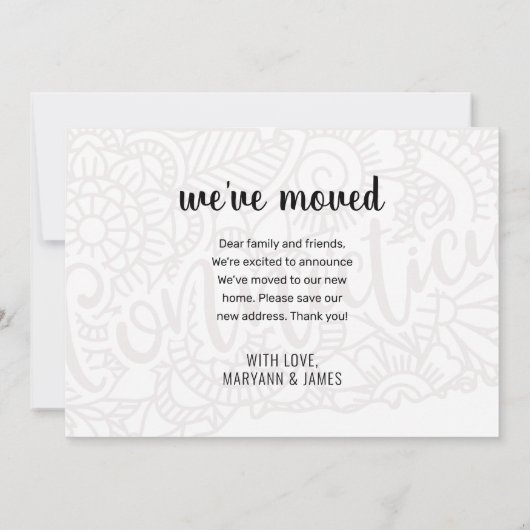 引っ越しましたコネチカット州フローラマンダラホーム 案内状 (裏面)