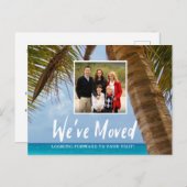 引っ越しましたコースタルパームツリー写真の移動 案内ポストカード (正面/裏面)