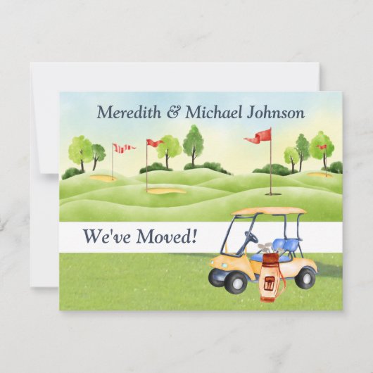 引っ越しましたゴルフカート緑の予算の移動 案内状 (正面)