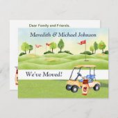 引っ越しましたゴルフカート緑の予算の移動 案内状 (正面/裏面)