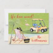 引っ越しましたゴルフビーチバジェットフラットムーブ 案内状 (正面)