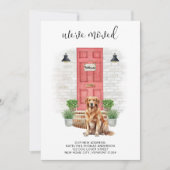 引っ越しましたゴールデンレトリバー赤いドアドッグ移動 案内状 (正面)