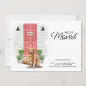 引っ越しましたゴールデンレトリバー赤いドアドッグ移動 案内状 (正面)