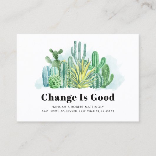 引っ越しましたサボテンの移動発表 名刺 (正面)