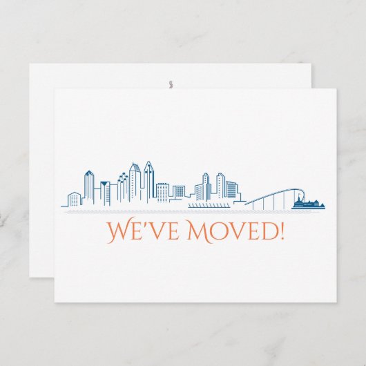 引っ越しましたサンディエゴシティスカイライン 案内ポストカード (正面/裏面)