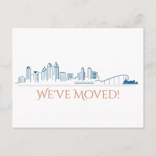 引っ越しましたサンディエゴシティスカイライン 案内ポストカード (正面)