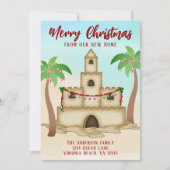 引っ越しましたサンドキャッスルニュービーチホームクリスマス シーズンカード (正面)