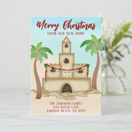 引っ越しましたサンドキャッスルニュービーチホームクリスマス シーズンカード (スタンド正面)