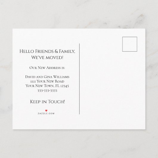 引っ越しましたサンドドルライトブルー航海のビーチ 案内ポストカード (裏面)