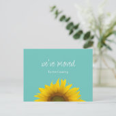 引っ越しましたサンフラワーニューホームティール（緑がかった色）グリーン 案内ポストカード (スタンド正面)