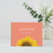 引っ越しましたサンフラワーニューホームピーチムービング 案内ポストカード (スタンド正面)