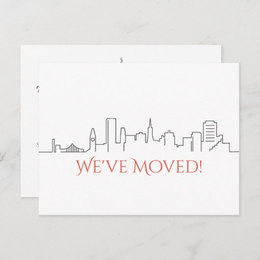 引っ越しましたサンフランシスコシティスカイライン 案内ポストカード (正面/裏面)