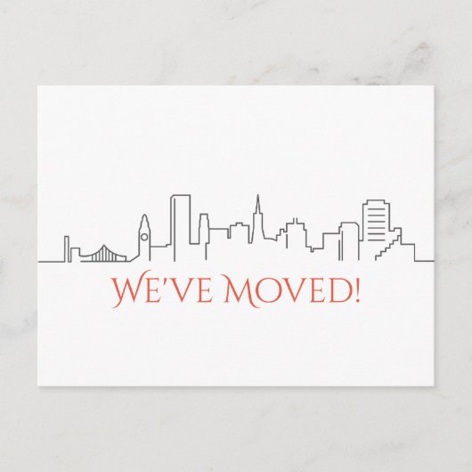 引っ越しましたサンフランシスコシティスカイライン 案内ポストカード (正面)