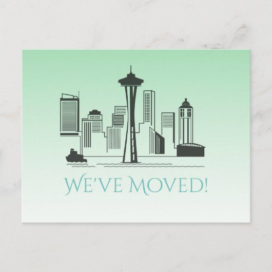 引っ越しましたシアトルシティスカイライン 案内ポストカード (正面)